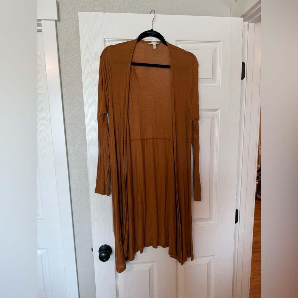 Elegant Tan Open Front Cardigan